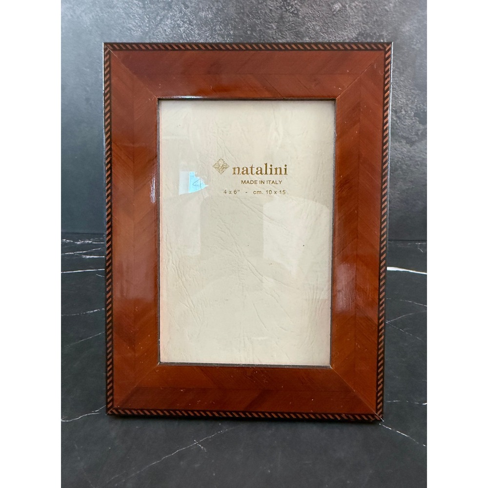 Vintage Natalini Made in Italy Solid Inlaid Wood 4in X 6in Frame